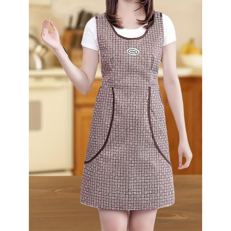 

[Стильний фартух] Модний стильний кухонний фартух із зав язками на спині та кишенями | Підходить для дому, кухні, ресторану, кав ярні, будь-якої пори року 1pc кавовий