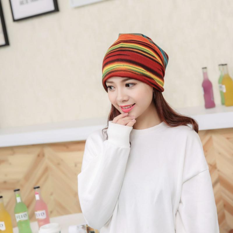 Autumn and Winter Korean Style Striped Twist Hat Fashionable Ear Protection Knitted Cap Postpartum Head-proof Wind Scarf