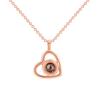 18K Gold Love Memory Pendant Collarbone Chain Female, Nano Projection Stone 100 Sentences I Love You Hollow Love Necklace