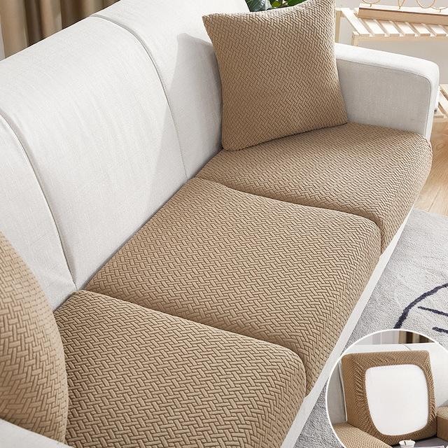Jacquard Living Sofa Cushion Seat Cover Anti -Dust Tight Wrap Furniture Protector For Pets Kids Family Room Protective Slipcovers 1 /2 /3 /4 Seaters