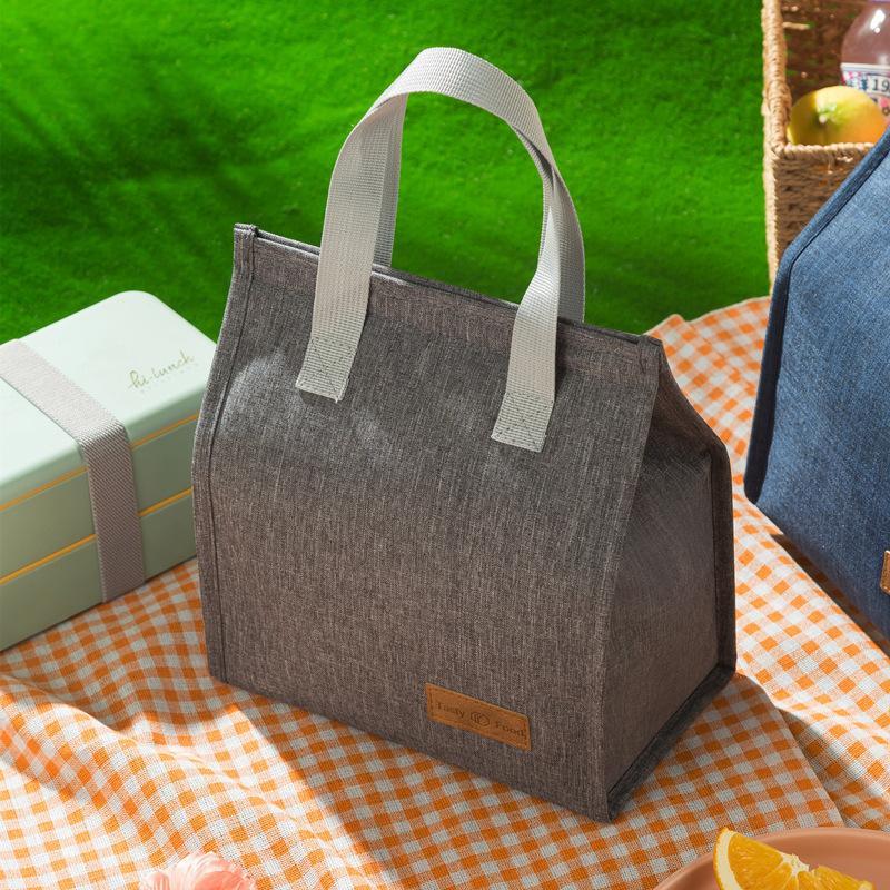 Durable Oxford Insulated Lunch Bag With Leakproof Thermal Lining Handle For Office School Picnic Travel