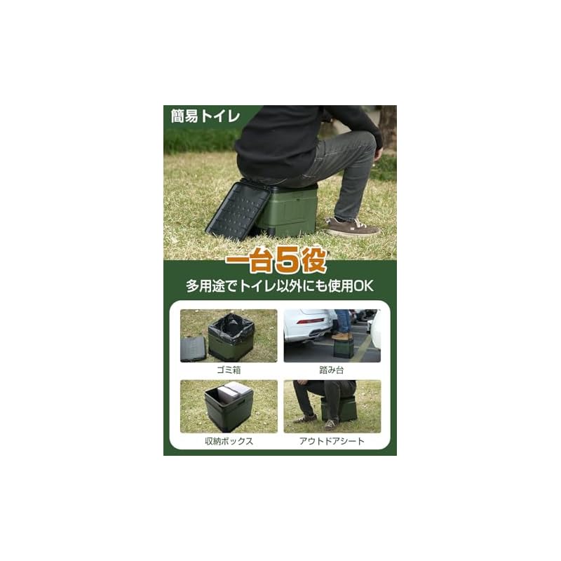 [Disaster Prevention Specialist Supervision & Enhanced] Portable Toilet, Emergency Toilet, Disaster Preparedness Goods, 180kg Load Capacity, Easy To