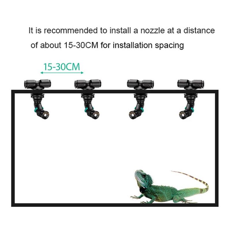 360° Nozzle System for Atomizers Rotating Adjustable Sprayer Head Multi Nozzle for Reptile Rainforest Terrarium Humidity Boost