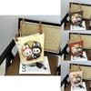 Labubu Cartoon Canvas Backpack With Breathable Fabric And Expandable Capacity For School And Daily Use