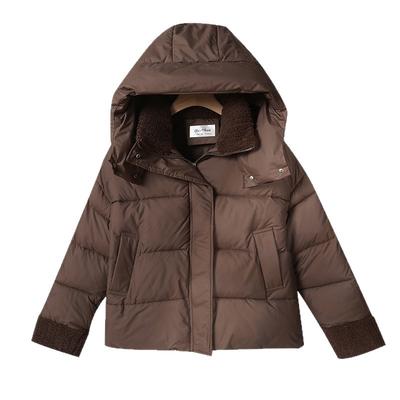 Down Jacket Women's Winter New Loose Lamb Fur Collar Cotton Coat Padded Jacket Thickened Jacket