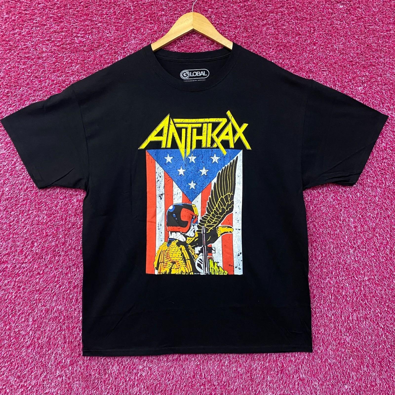 Anthrax Eagle Black Thrash Metal Band T-Shirt L