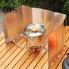 Windproof Camping Stove Windshield Windscreen Aluminum Alloy Plates Rustproof Burner Corrosion Resistant Foldable Accessories Picnic