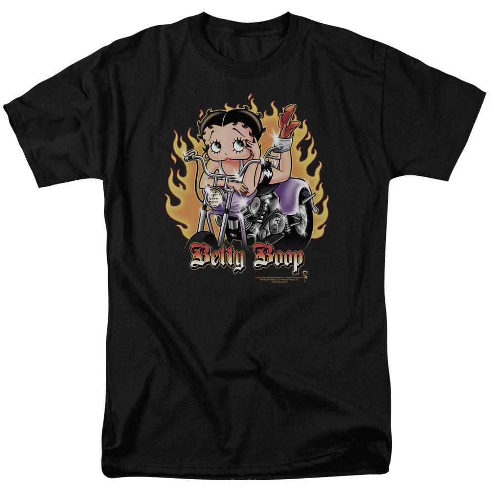 Betty Boop  Biker Flames  T-Shirt - Regular or Tank - to 6X 2XL