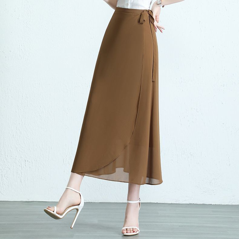 One Piece Skirt New Chiffon Skirt Women's Summer Thin High Waist Skirt