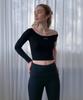 INJIACTIVE Layered Ribbed Top Black