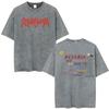 Magliette Vintage Lavate Uomo Donna Moda Hip Hop Pop Musica T Shirt Casual Larga Manica Corta Rawayana Veneka Band Album