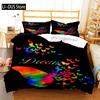 Colourful Butterfly Duvet Cover Bedding Set Comforter Cover with Pillowcases for Girls Gift Single Double Queen 3Pcs Full Size