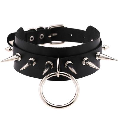 Schwarzes Spike Choker Goth Punk Harajuku Halsband Gürtel Halskette PU Leder Choker Cosplay Club Party Festival Schmuck