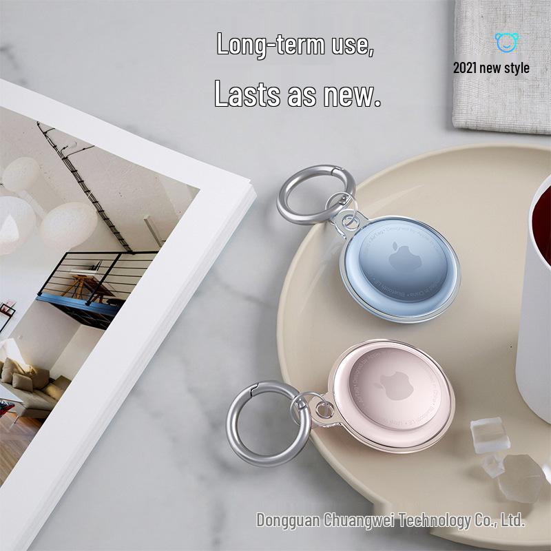 Solid Color AirTag Protective Keychain – Full Coverage, Anti-Lost Case for Apple AirTags