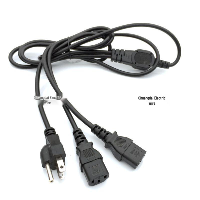 One-Minute Y-Shaped Octopus Power Splitter: Three-Way Cord with One-Out-Four Male-Female Socket Plug