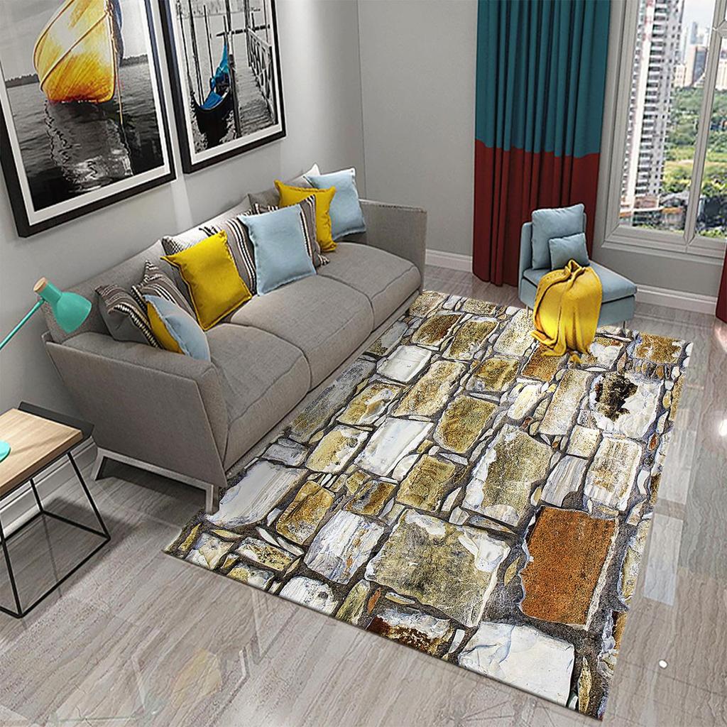 3D Simple Stone Carpets for Kitchen Bathroom Living Room Bedroom Teenager Room Decoration Carpet Entrance Anti-slip Area Mats