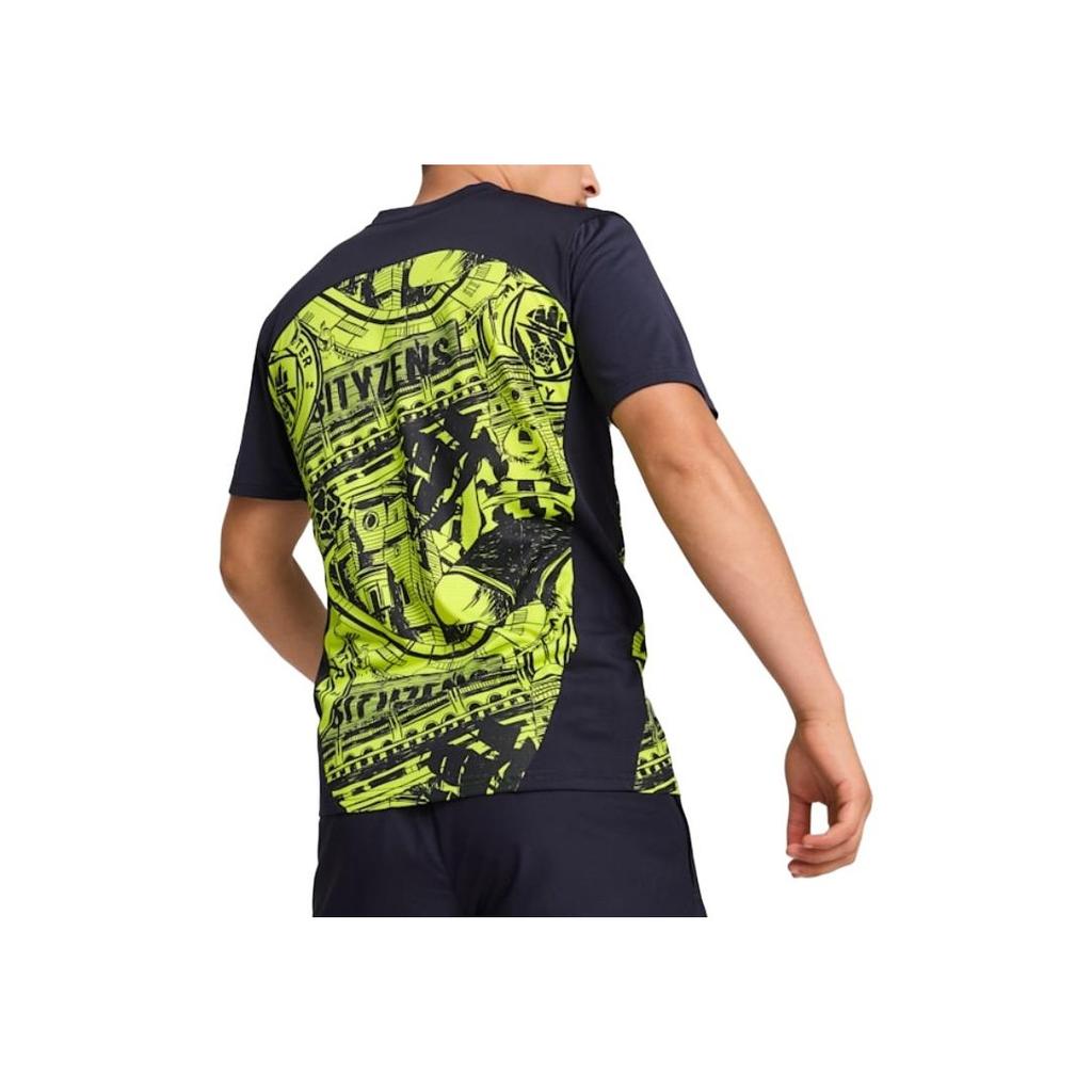 Puma Manchester City Football Club Series Ss24 Brand Logo Outdoor Casual Sports Crew Neck Pullover Logo Culture Short Sleeve Football Shirt 777578-14