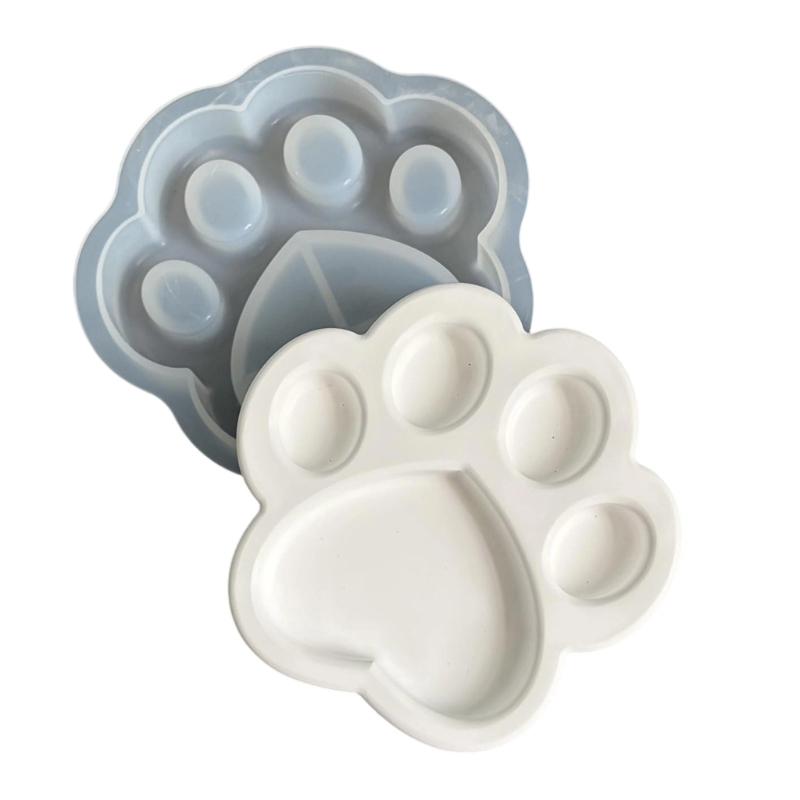 Heart/Cats Paw Shape Silicone Plate Mold Holiday Crafting Moulds for Crafting Special Resin Home Decoration Items