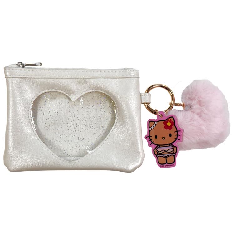 San Art Hello Kitty Gal Series Heart Window Pouch, White, SAN-0052-WH