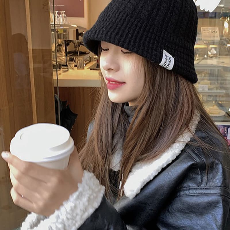 

LOOKING4U Надпись Этикетка Вязаная Панама Черная BLACK