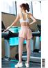 Damen Hoch Elastische Two-in-One Sport-Leggings mit Tasche für Yoga und Laufen