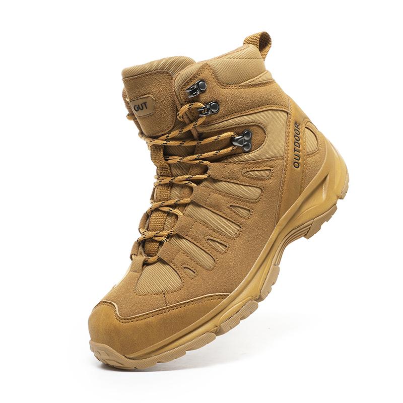 

Fashion Men with Side Zipper High Top Boots for Men Climbing Hiking Shoes 2024 Boots Men Tactical Boots 40 жовтий