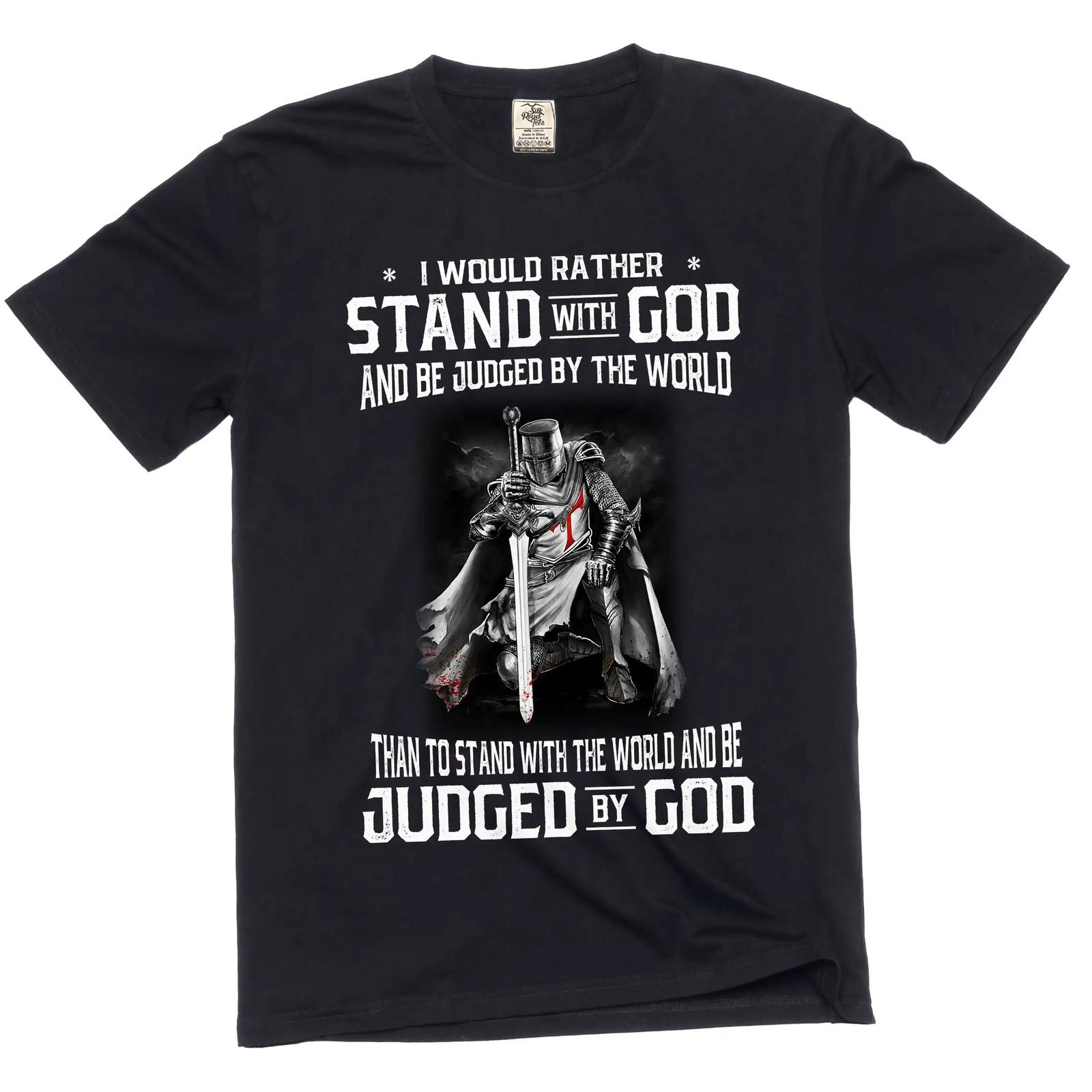 Men s Christian stand with god T-shirt Jesus Christ motivational Tee Shirt 2XL