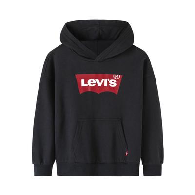 Levis Pullover Hoodie Klassisches Batwing Logo Bequeme Kinder-Hoodies Schwarz LV2142115GS-001