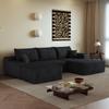 270cm Boneless Modular Corner Sofa, with L-Shaped Chaise Longue, with Deep Seat, No Assembly Required, Sofa for Living Room, Bedroom, Apartment, Black