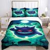 3pcs Ghostly Pokémon Duvet Cover Set - Machine Washable, Includes 1 Duvet Cover and 2 Pillowcases, No Core Included yy251022204