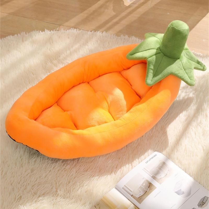 Leaf Pattern Pets Bed Semi Enclosed For Cats And Small Dogs Comfortable and Soft Mat Sleep Pad