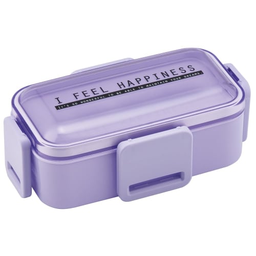 Skater Bento Box 2 Tiers 600ml for Women Antibacterial Fluffy Dome Lid See-Through Lavender Made in Japan PFLW4AG-A