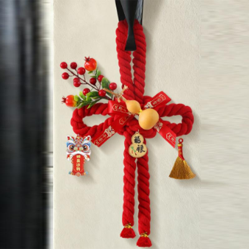New Red Horse Pendant Auspicious Flower Pendant Living Room Porch Decoration Happy New Year Home Decoration Ornaments