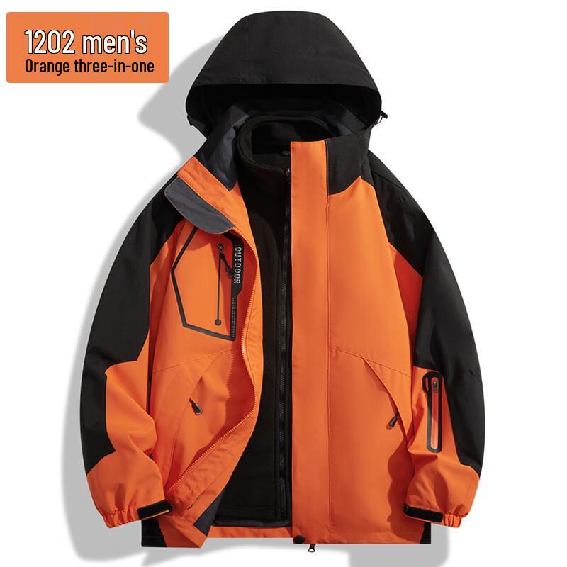 OLOMM Unisex 3-in-1 Windproof Waterproof Outdoor Jacket S-5XL