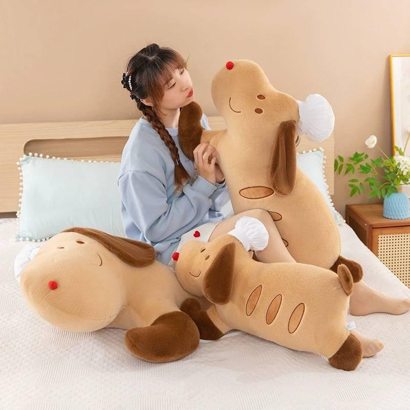 Chef Law Stick Dog Cuddle Pillow With Short Plush Cover For Nursery Gift Room