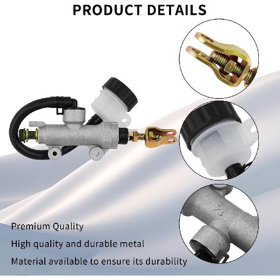 AHL Motorcycle Rear Brake Master Cylinder Pump Kit for Honda Yamaha Suzuki Kawasaki Arctic Cat