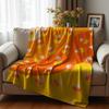 Red Xmas Flake Cartoon Anime Print Flannel Blanket Soft Warm Throw for Kids Bedroom Sofa Christmas Office Car