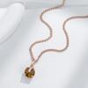 Einzigartiger brauner natürlicher Zirkon-Anhänger Halskette für Damen Einfach Roségold Farbe Hohe Qualität Täglich Vintage Schmuck