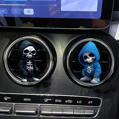 Kreativer Totenkopf Auto Lufterfrischer Diffusor Auslass Lüftungsschlitz Parfümclips Luftauslass Diffusor Lüftungsclip Auto Innendekoration