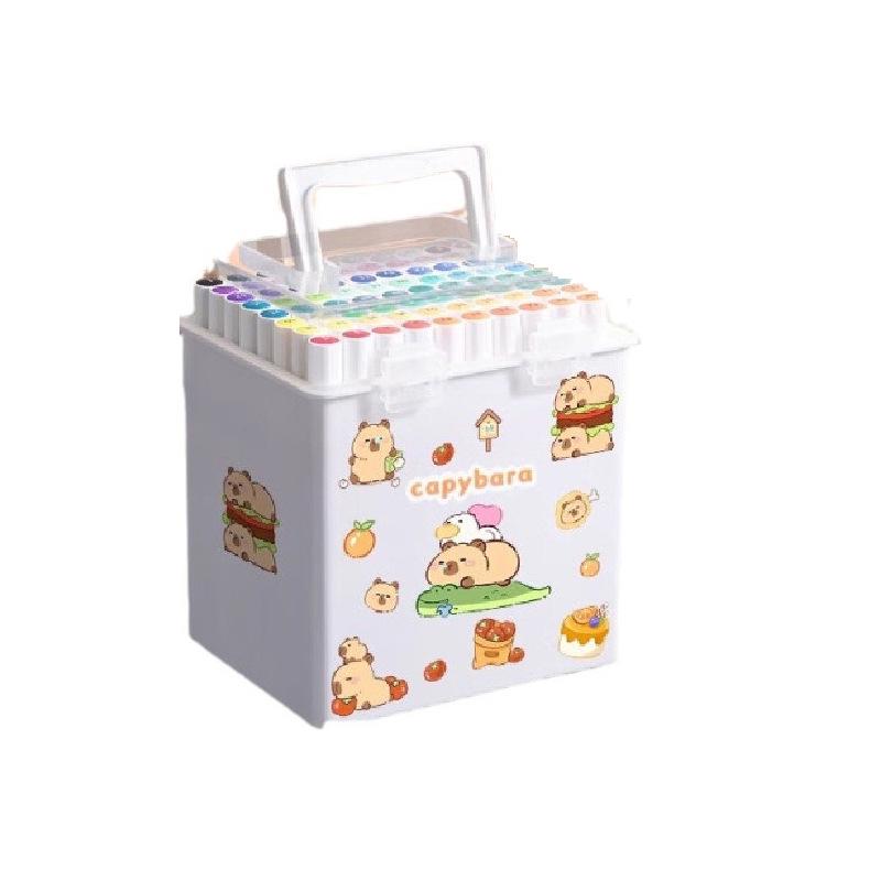 Set de markere cu acuarelă stivuibile Capybara de 80 de culori pentru studenți și copii