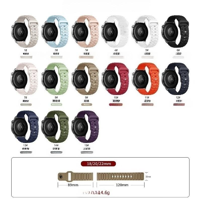 18mm 20mm 22mm Strap for Samsung Galaxy Watch 7 FE 6 5 4 5Pro 6/4Classic Silicone Band for Huawei GT5 Pro 46mm GT4/3Pro Bracelet