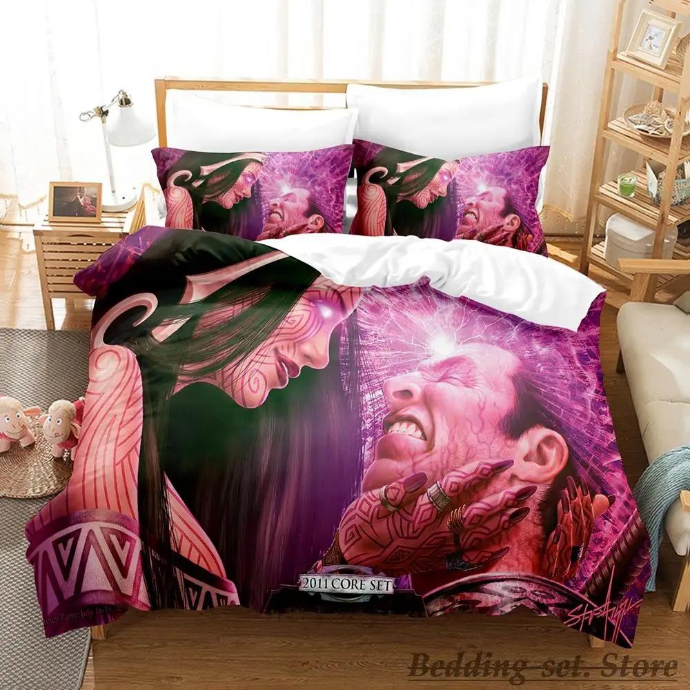 New M-Magic The Gathering Bedding Set Cartoon Anime Three-piece Set Adult Kid Bedroom Duvetcover Sets 3D Kawaii Twin Set
