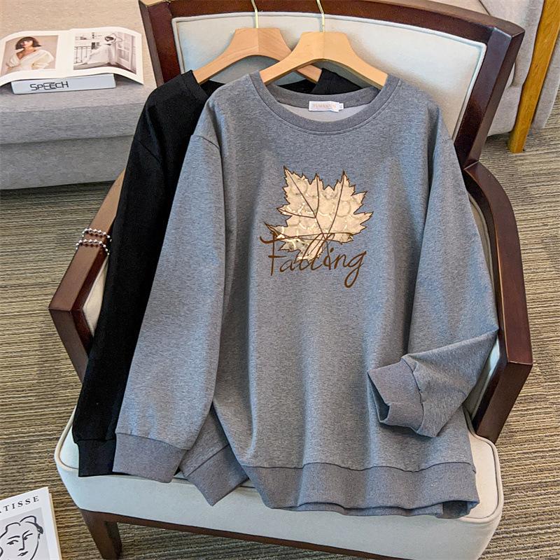 

Plus Size Loose Autumn Hoodie, Bust: 150-160 cm, Fits 200-350 Jin 4XL сірий колір