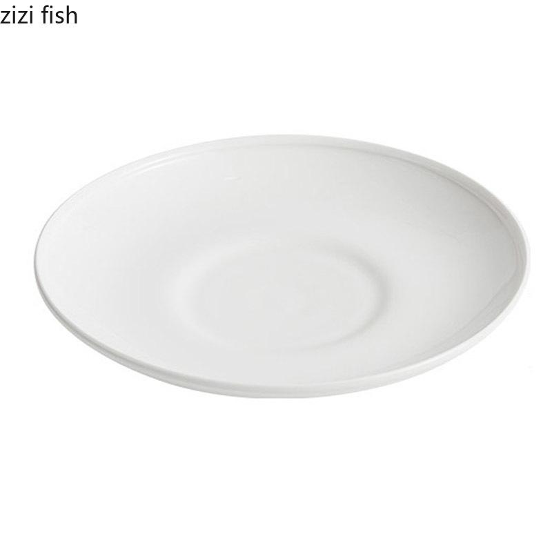 Pure White Ceramic Shallow Plate Restaurant Dessert Plate Serving Plate Steak Salad Plates Molecular Cuisine Creative Tableware