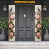 2pcs Spring & Summer Rose Floral Door Couplet Blue Polyester 11.81x70.87in