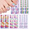Summer Rainbow Ombre Glitter Waterproof Toenail Stickers