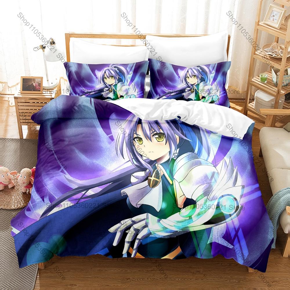 Cool Shinmai Maou No Testament 3PCS Bedding Set, Duvet Cover + 2 Pillowcases, Fantasy Anime Print Soft Microfiber for Fans Bedro