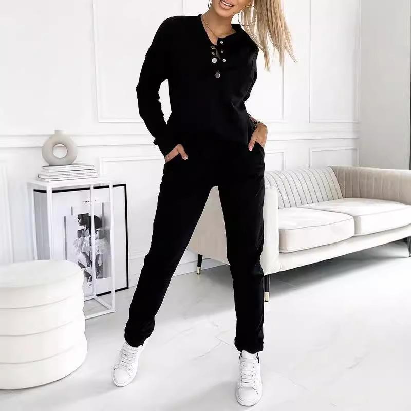 2024 Women's Half-Button Long Sleeve Sportswear Set