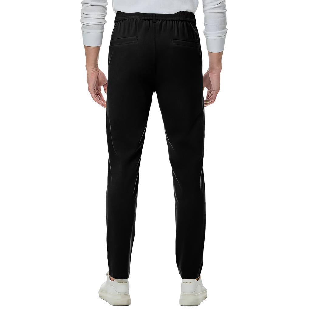 Men's Solid Color Suit Pants Slim Fit Casual Business Trousers Stretch Fabric Comfortable Design Suitable for Office and Daily Wear