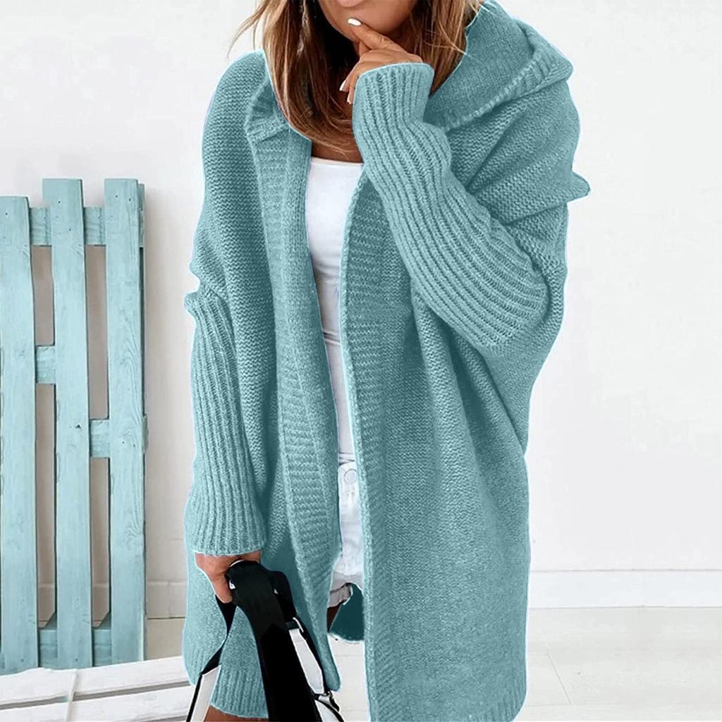 Frauen Mit Kapuze Strickjacke Lange Pullover Mantel Verdickt Winter Warm